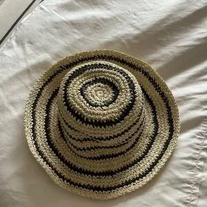 Bruno Magli Striped Crochet Straw Bucket Hat, Brown Bruno Magli Crochet Bucket Hat on SALE | Saks OFF 5TH main image 4